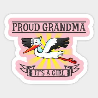 Proud Grandma, It's a Girl Sticker